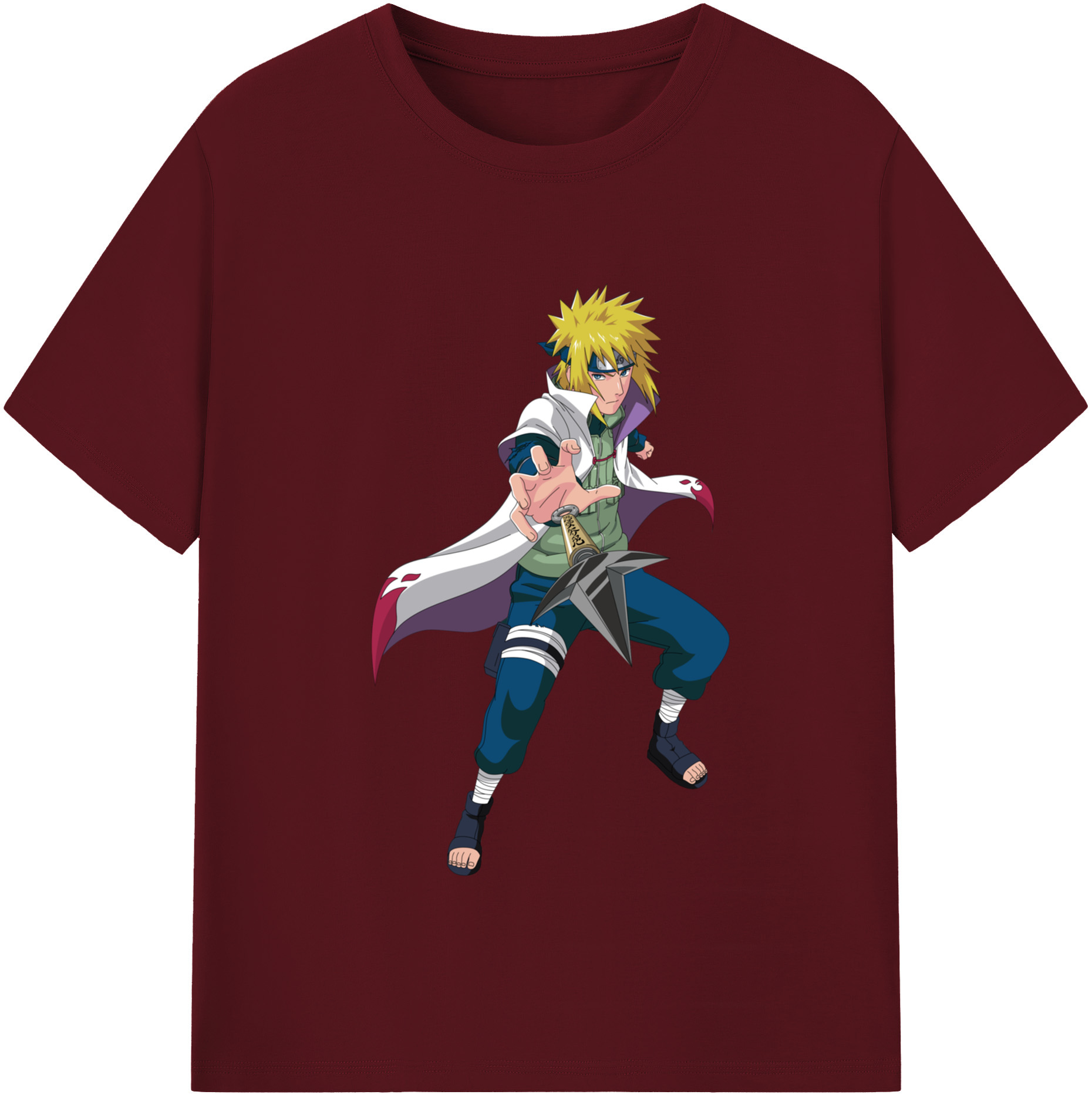 （画像用） NARUTO -ナルト- 波風 ミナト Namikaze Minato 綿100％半袖Tシャツ（フロントプリント）